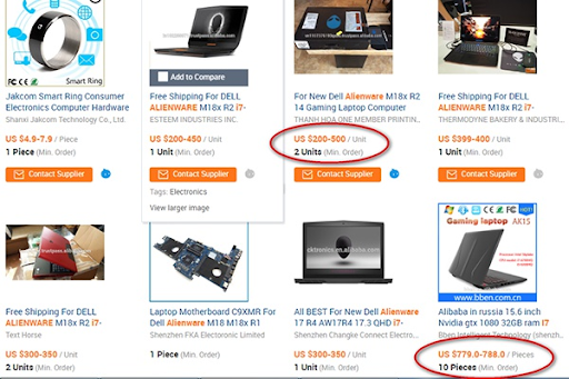 Chi phí hàng hóa trên Alibaba rẻ hơn nhiều sàn TMĐT khác