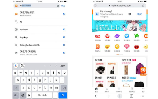 Mua hàng trên Taobao bằng Tiếng Việt như thế nào (ảnh minh họa)